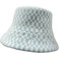 thumbnail image 3 of CoCopeaunts Bucket Hat for Women Chessboard Fisherman Hat Women's Warm Keeping Fashion Flat Top Small Brim Wool Bucket Cap, 3 of 8