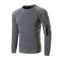 thumbnail image 1 of PEASKJP Men's Solid Color Long Sleeve V Neck Slim Button Fashion Comfortable Top(Dark Gray,M), 1 of 8