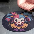 thumbnail image 4 of Psychedelic Clown Joker Round Carpet Circle Rug Outdoor Patio Area Rug Washable Large Area Rugs Hallway Room Decor Fitness Mats, 4 of 8