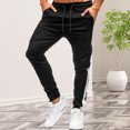 thumbnail image 3 of Pantalones casuales para hombres Pantalones de chándal con cordón Pantalones multibolsillos (Negro L) Ehuebsd Para estrenar, 3 of 9