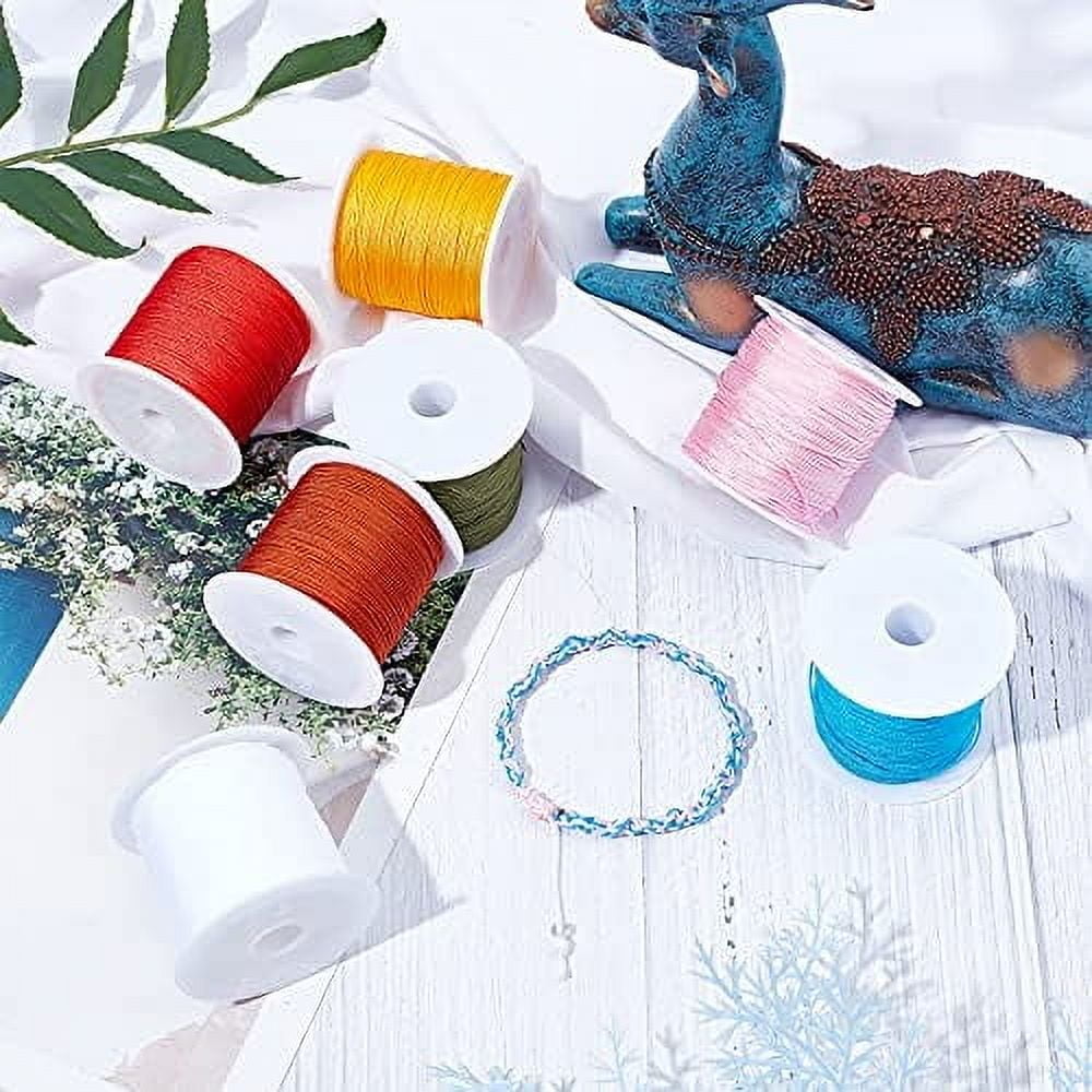 19 Colors Polyester Cord 0.5mm Round Beading String Knotting Wire for Chinese Knotting Kumihimo Beading Macramé Jewelry Making Sewing- 37~40 Yds/Roll