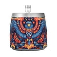 thumbnail image 7 of Yayeee Ashtray with Lid for Cigarette Smokeless Stainless Steel Home Ash Holder, Blue Abstract Eagle, 7 of 7