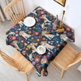 thumbnail image 2 of Beagle Dog Dog and Pioneer Flower Square Tablecloth,Waterproof Square Table Cover,Wipeable Spillproof Washable Table Cover for Home Kitchen Party Decor 52"x52"(132x132cm), 2 of 6