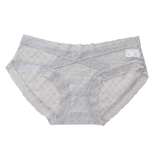 Braguitas Gibobby Ajuste Encaje Transparentes Cómodas Sin Costuras Gris L