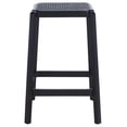 thumbnail image 2 of Safavieh Silus Coastal Backless Beechwood and Cane Stools, Black, 2 of 5