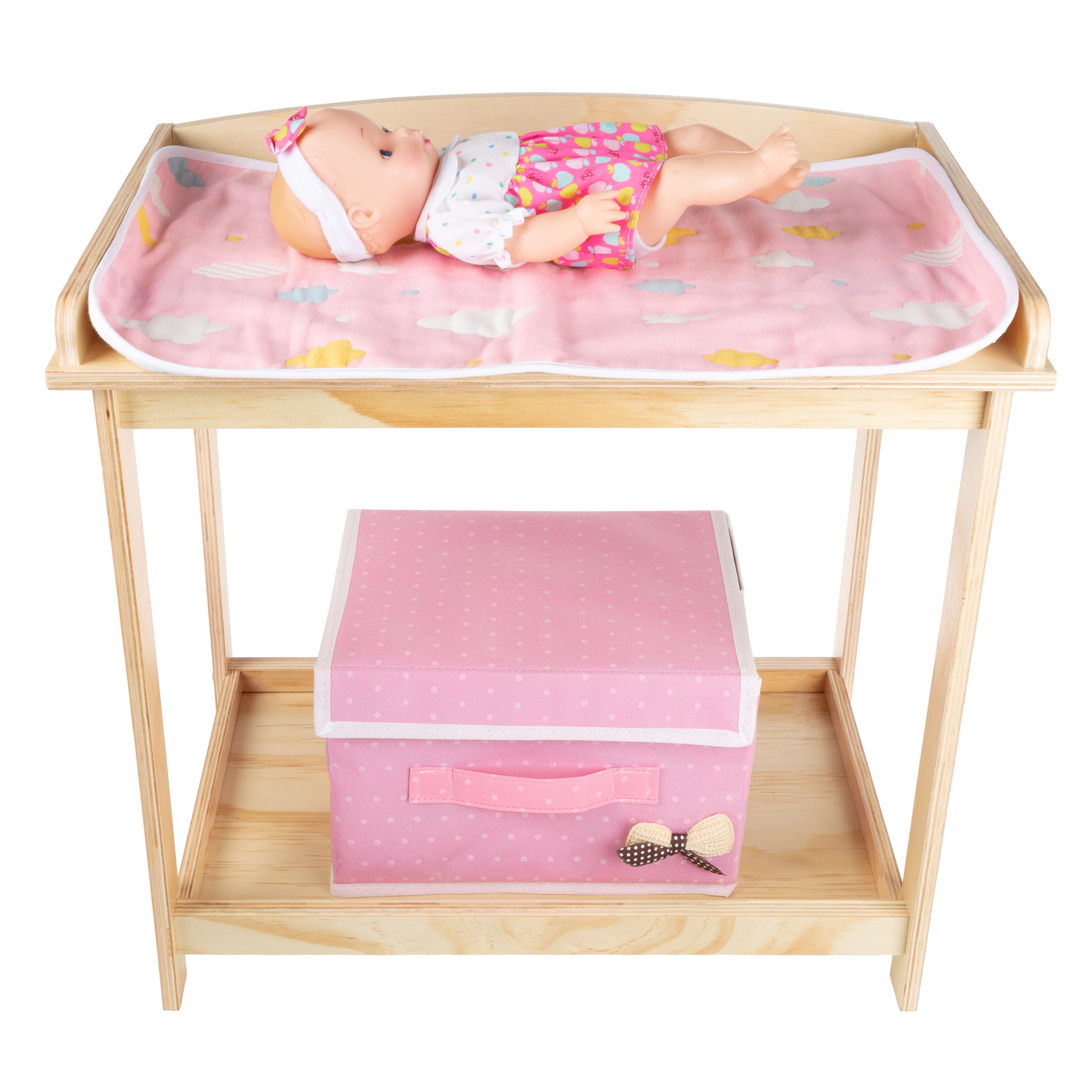 Baby Doll Changing Table For 18 Dolls Stuffed Animals Wooden Diaper Station