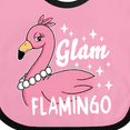 thumbnail image 4 of Inktastic Glam Pink Flamingo with Pearls Girls Baby Bib, 4 of 4