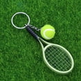 thumbnail image 1 of HINTRMENT 1Set Mini Tennis Racket Keychain Green PVC Mini Tennis Key Chain for Tennis Lovers, 1 of 6