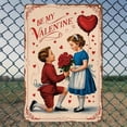 thumbnail image 5 of HELLOYOUNG Tin Sign 3D Metal Valentine Wall Art "BE MY VALENTINE" Heart Decor with Roses, Waterproof Vintage Sign for Home, Cafe, Office, Garden, 5 of 6
