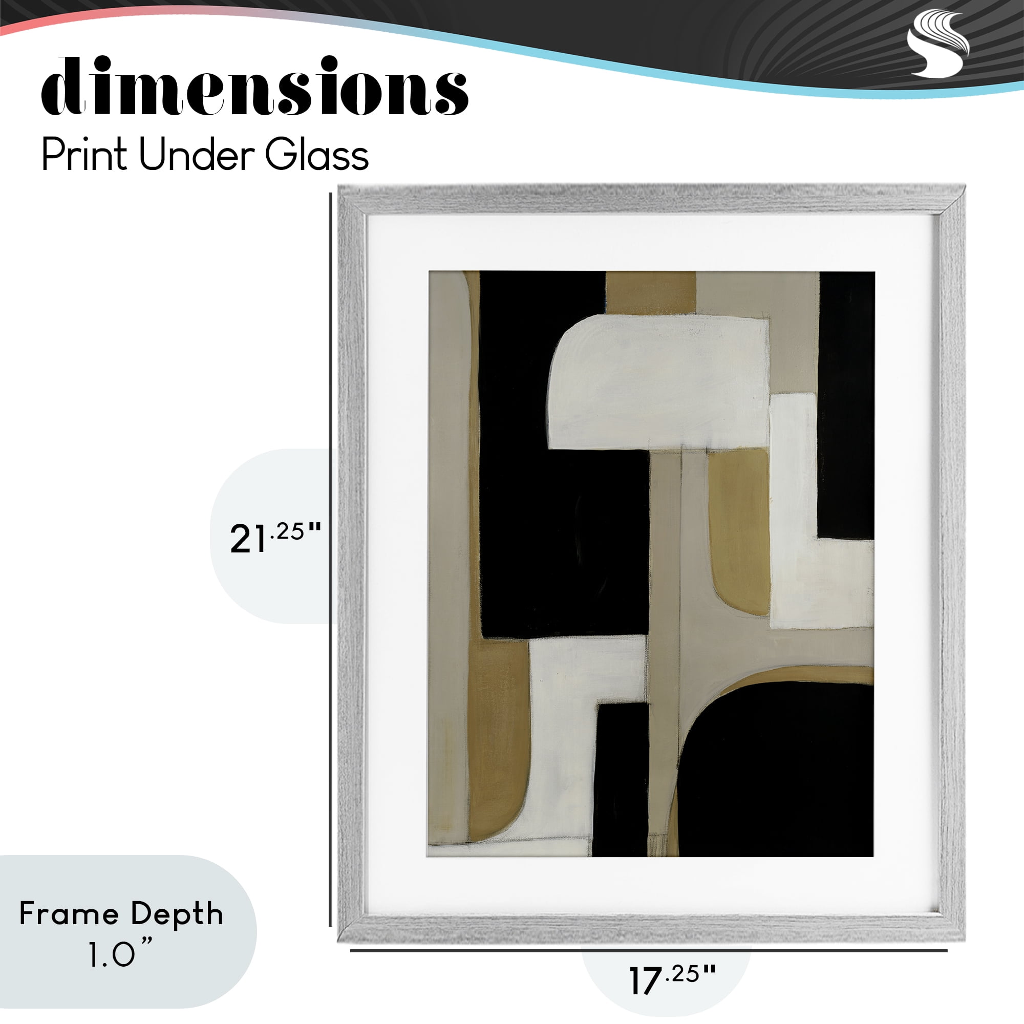 Stupell Industries Minimalist Geometrics in Neutrals Gray Framed Print Under Glass, design by Kippi Leonard