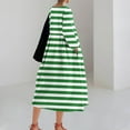 thumbnail image 5 of SCSAlgin Women's Casual Loose Midi Dresses Stripe Flowing Dress Long Sleeve Crew Neck Oversized Dress with Pockets, 5 of 5