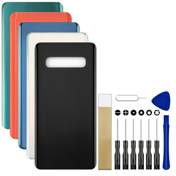 For Samsung Galaxy S10 Plus SM-G975U1 Replacement Back Battery Cover Rear Housing Door Tool Black