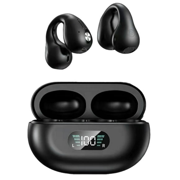 Bone Conduction Earphones,  5.3 Chip Digital Display  Earbuds Intelligent HiFi Lightweight Open Ear  for Sports for Women Black,White,Khaki