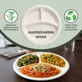 thumbnail image 7 of FPN Disposable Plates 3 Compartment 10 in, 125-Pack, Compostable, Microwave-Safe for every Events parties gathering, 7 of 7