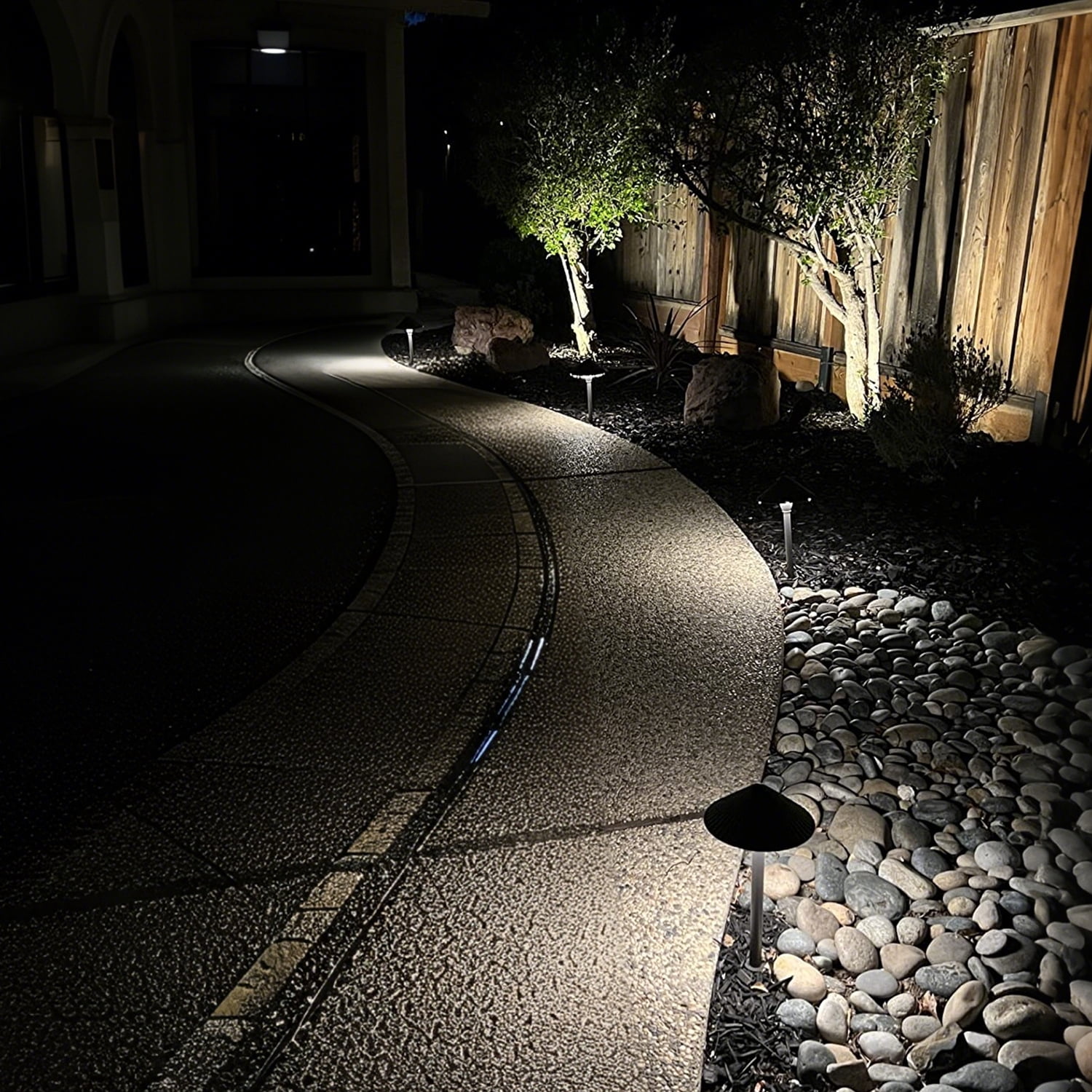 6 Pack 5CCT Low Voltage Landscape Pathway Lights, 5W LED Landscape Path Light, 1800K/2700K/3000K/4000K/5000K Selectable, Aluminum, Oil Rubbed Bronze
