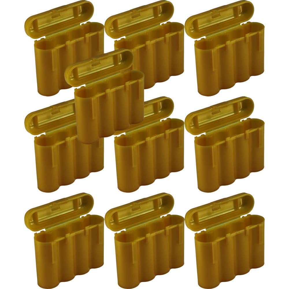 10 AA/AAA / CR123A Gold Battery Holder Storage Cases