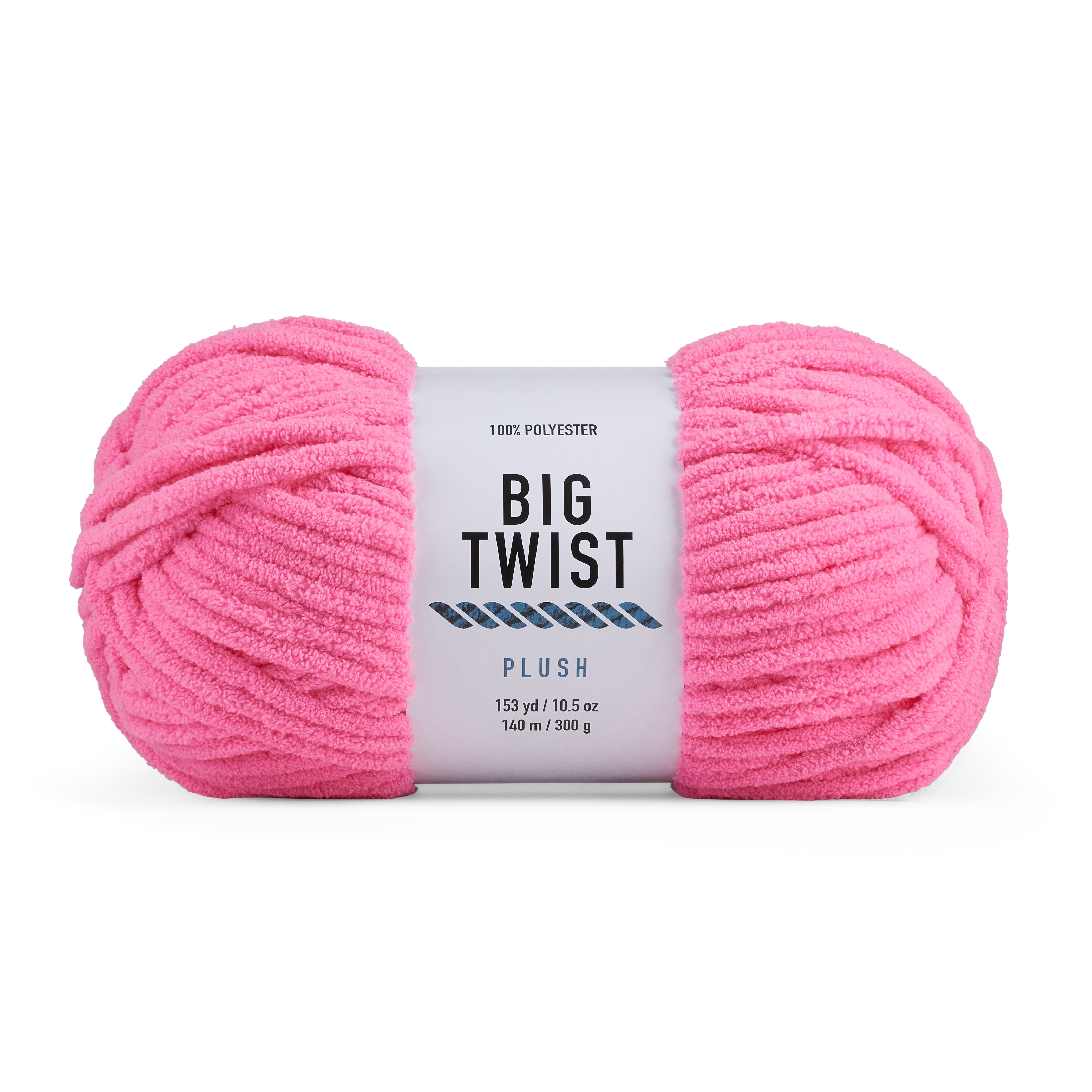 Big Twist Plush 4 Pack Super Bulky Polyester Yarn, Electric Pink, 153 yd, 10.5 oz