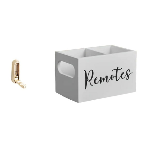 Organizador De Ropa Plegable Con Gancho Para Pared Y Soporte Para Control Remoto De Mesa Con 2 Ranuras. Soporte Retro De Madera Para Control Remoto De TV, Ideal Para Mesita De Noche, Sofá U