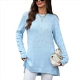 thumbnail image 2 of Camisas de Larga para Mujer, Elegantes, Informales, Holgadas, Básicas, Ropa de Moda para Otoño e Invierno 2025. Azul L, 2 of 10