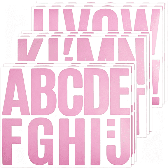 CCOCC 102 Large Alphabet Stickers,Pink 4"Sticky Vinyl Letters|Vinyl Letters Sticker Decals for Mailboxes,Doors,Cars,Bulletin Boards,Suitable for Indoor and Outdoor