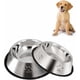 thumbnail image 1 of cuencos para perros de acero inoxidable con fondo de goma antideslizante, cuenco pequeño para mascotas y cuenco de agua, fondo de cuenco de 18 cm, boca de cuenco de 13 cm, 1 of 5