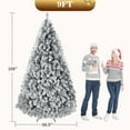 thumbnail image 2 of 9 ft Christmas Tree, Christmas Decorations with 900 Lights, Pre-lit Artificial Christmas Tree with 1800 Snowy White PVC Branches, Flodable Metal Stand＆Easy Assembly, 2 of 7
