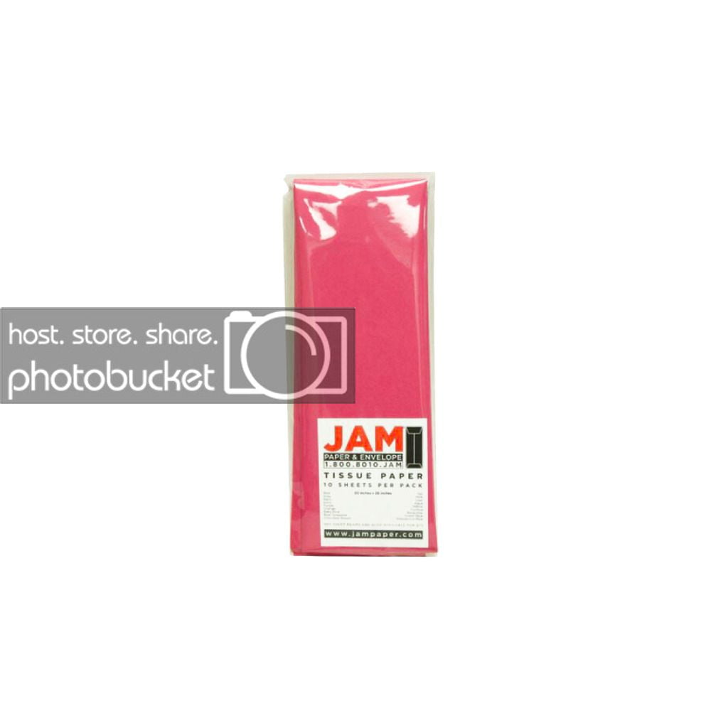 JAM Gift Bag Assortment, 2 White Bags & Fuchsia Pink Tissue Paper, 3/Pack