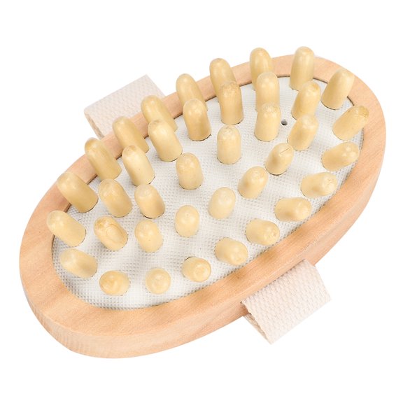 OTVIAP Anti Cellulite Massage Brush Natural Wood Massager Body Brush Scrubber Hair Scalp Spa Bath Massage