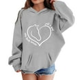 thumbnail image 4 of Little Girls Hoodies Sweatshirts Winter Warm Pullover With Pocket Cute Horse Print Long Sleeve Hooded Sweatshirt Kids Clothes Grey Size 6-7T, 4 of 4