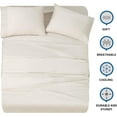 thumbnail image 3 of Shunjie.Home Bed Sheets Set 4 Pieces, 600 TC 100% Egyptian Cotton Bed Sheets, Breathable, Soft & Silky Sateen Weave Fits Mattress 8" Up to 18" Deep Pocket (Ivory, King), 3 of 8