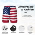 thumbnail image 3 of Mens Swim Trunks America Flag Quick Dry Board Shorts with Compression Liner, 3 of 6