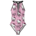 thumbnail image 3 of Hello Kitty Women's One Piece Swimsuit High Neck Tummy Control Swimwear Bathing Suit, 3 of 7