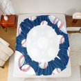 thumbnail image 5 of Feelyou Cartoon Baseball Kids Full Size Sheets, Galaxy Stars Navy Bed Sheets, 4pcs, 5 of 7
