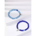 thumbnail image 3 of QQTDFG 2pcs/set Blue Tone Stone Heart Shaped Charm Couple Beaded Bracelet-default, 3 of 3