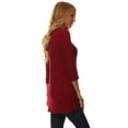 thumbnail image 3 of Women's Solid Basic Casual Side Button Trim Round Neck Blouse Shirt Tunic Top, 3 of 5