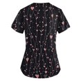 thumbnail image 3 of Garbnen Valentine Scrubs Plus Size Heart Graphic Short Sleeve V Neck Work Shirts Women with Pocket Stretch Nursing Uniforms for Women S-5XL, 3 of 4
