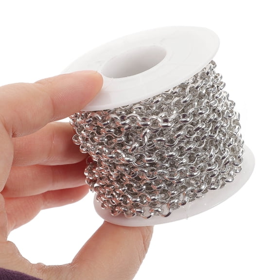 SHOWERORO Chain Links Jewelry Making 1 Roll Silver 457.2X0.5in for Handcraft Enthusiasts