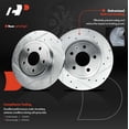 thumbnail image 3 of A-Premium 11.33 inch (287.70mm) Rear Drilled and Slotted Disc Brake Rotors + Ceramic Pads Kit Compatible with Select Audi Models - A4/ A4 Quattro 2005 2006 2007 2008 2009, 6-PC Set, 3 of 6
