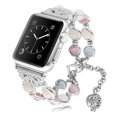 thumbnail image 2 of Band Compatible for Apple Watch 41mm 40mm 38mm, Adjustable Elegant Beads Pendant Handmade Night Luminous Pearl Women Girls Strap Bracelet for iWatch Series SE 9 8 7 6 5 4 3 2 1, Silver, 2 of 8
