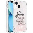 thumbnail image 3 of Slim Fit Phone Case for iPhone 15 (6.1 in.),Glitter Liquid Quicksand Effect Silicone Soft TPU Fashion Case with Anti-Drop Protection Case for iPhone 15,YBDT Chasing Dreams, 3 of 14