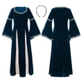 thumbnail image 3 of Vestido de poliéster para mujer, falda larga con aros y puños con altavoz para escenario de danza y canto para niñas y mujeres., 3 of 3