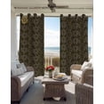 thumbnail image 3 of Brown Golden Floral Blackout Curtains for Bedroom 45 Inch Length 2 Panels Set, Modern Abstract Art Spring Flowers Thermal Insulated Energy Saving Window Treatment Curtains Blackout Drapes 52"x45", 3 of 8