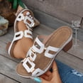 thumbnail image 2 of Abtuhar Womens High Heels Shoes Solid Color Round Toe Heel Mules, 2 of 5