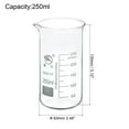 thumbnail image 2 of Uxcell 250ml Tall Form Glass Beaker 3.3 Borosilicate Graduated Lab Measuring Cups 2 Pack, 2 of 5