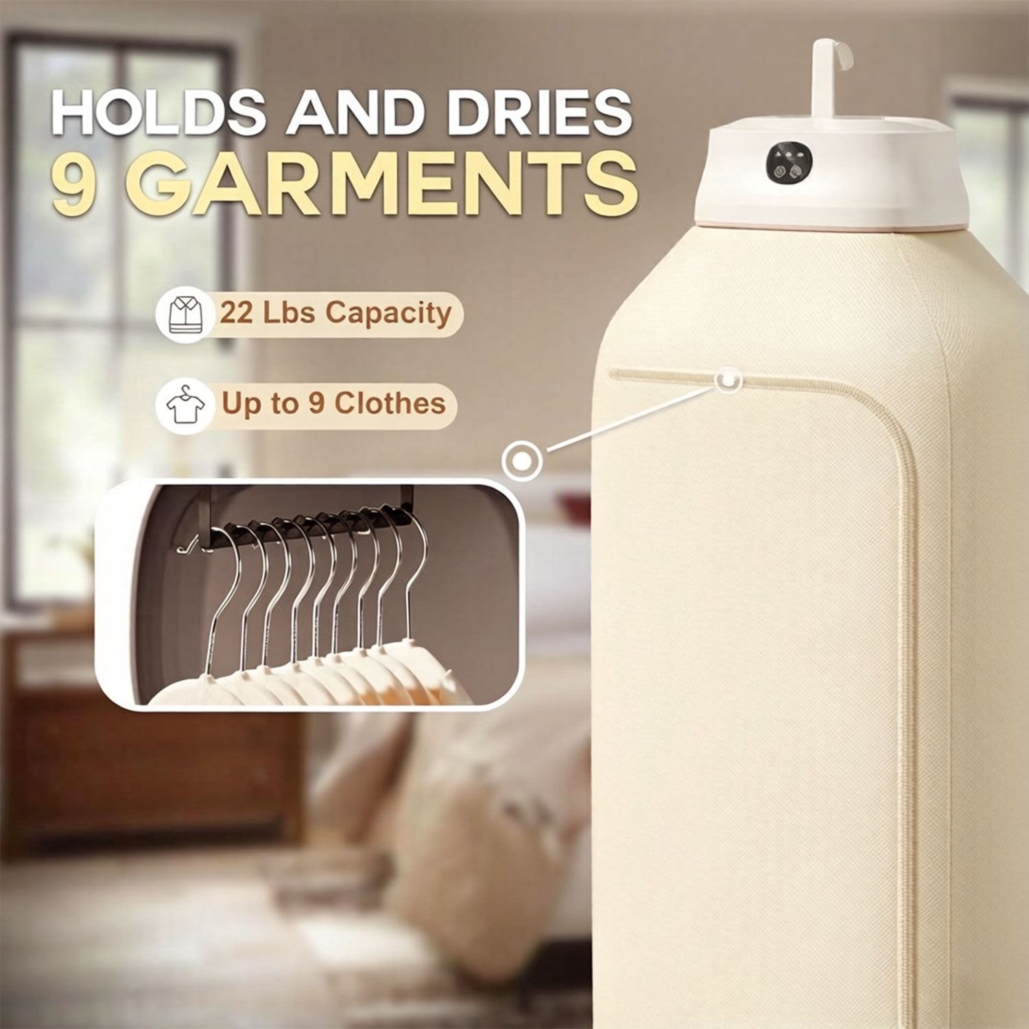 iFCOW Portable Clothes Dryer, 400W Mini Folding Laundry Dryers Machine, Holds 9 Clothes for Laundry Apartments and Travelling, Hotel Room