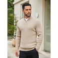 thumbnail image 3 of COOFANDY Men's Quarter Zip Up Sweaters Slim Fit Lightweight Pullover Mock Neck Long Sleeve Polo Sweater, 3 of 11
