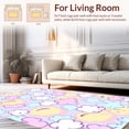 thumbnail image 2 of ODIKA 3'x5' Machine Washable Non-Slip Area Rug, Pastel Dreamscape Interlocking Swirl with Cloud Motif Accents High Traffic Rug, Pink, 395608, 2 of 5
