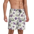 thumbnail image 2 of Salouo Spring Flowers Pattern Men's Sleep Pajama Shorts,Pajama Bottoms Elastic Waistband Sleep Pajama Short PJ Shorts for Men-Medium, 2 of 6