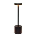 thumbnail image 2 of Simple Designs 12.75" Mushroom Magic Disc Dimming & Rechargeable Cordless 4-Way Touch Sensor Stick Desk Lamp, Black, 2 of 5