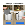 thumbnail image 4 of Hanging Stainless Steel Compost Bin 1.05 Gallon Wall Mounted Trash Can with Lid, Kitchen Cabinet Door Sink Garbage Can, 4 of 7